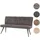 Mendler Sitzbank HWC-K16 Grau-Braun 160 x 40 x 48 cm