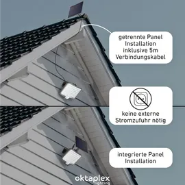 Oktaplex lighting Oktaplex 2er Set Ede Solar Außenstrahler mit Bewegungsmelder IP44 Solarlampe für aussen antharzit - Grau