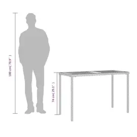 vidaXL Gartentisch mit Akazienholz-Platte 115 x 54 x 74 cm Beige