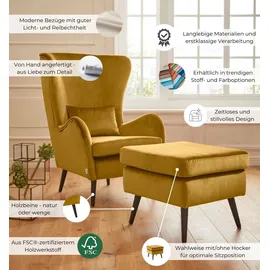 Home Affaire Sessel HOME AFFAIRE "Salla auch in Fellimitat und Feincord, viele Bezugsarten, Ohrensessel", grau (anthrazit), H:118cm T:94cm, Struktur fein (100% Polyester), Sessel, Sessel, wahlweise mit oder ohne Hocker; großer Sessel: Maße B/T/H: 78/94/118cm