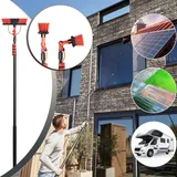 Umuzi Cleaning Teleskop Waschbürste mit Wasserdurchlauf, 7 m Schrubberbürste mit Verlängerung, Ausziehbare Reinigungsbürste für Außenwände, Autos & Fenster