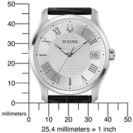 BULOVA Herren Analog Quarz Uhr mit Leder Armband 96B388