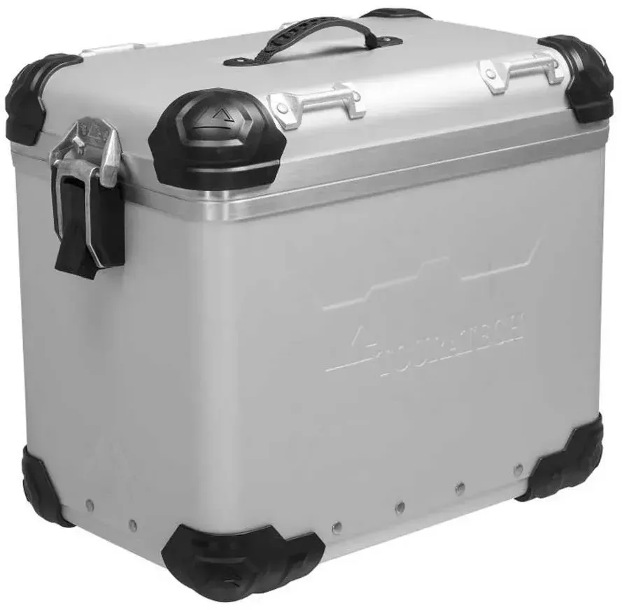 Touratech Zega Evo 45l Anodized Aluminium Without Lock Left Seitenkoffer - Aluminium - One Size