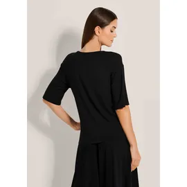 Madeleine Kurzarm Sommer-Shirt mit V-Ausschnitt in schwarz | Gr.: 34