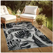 oKu-Tex Novel Outdoorteppich 80 x 150 cm Grau/Schwarz