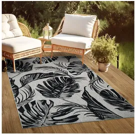 oKu-Tex Novel Outdoorteppich 80 x 150 cm Grau/Schwarz