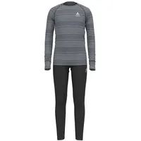 Odlo Active Warm Eco Set Kinder Schwarz/Grau Melange 152