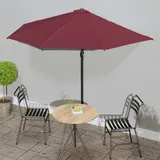 Balkon-sonnenschirm Alu-mast Bordeauxrot 300x155x223cm Halbrund