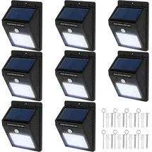 Tectake tectake® 8er-Set Solarlampe mit Bewegungsmelder, 9,7 x 5,1 x 12,4 cm