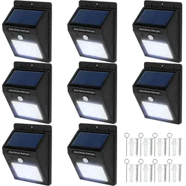 Tectake tectake® 8er-Set Solarlampe mit Bewegungsmelder, 9,7 x 5,1 x 12,4 cm