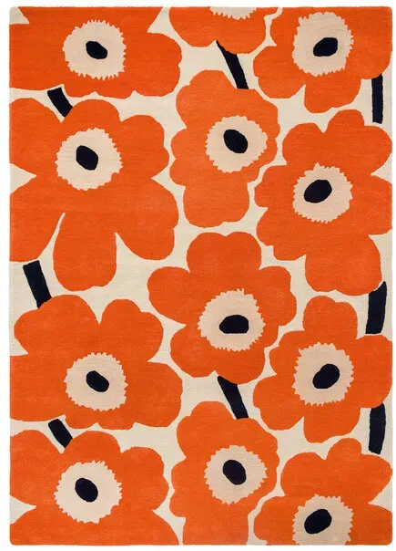 Teppich Marimekko Unikko Brink & Campman orange, Designer Maija Isola, 1.7x200 cm