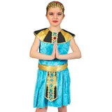 Funny Fashion Kostüm Cleopatra Kostüm für Mädchen - Türkis, Ägyptische blau 164