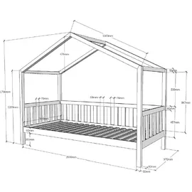 Vipack Hausbett Dallas Kiefer massiv natur