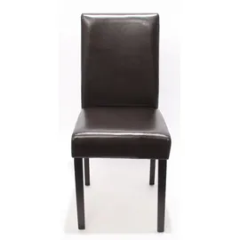 Mendler 4er-Set Esszimmerstuhl Stuhl Küchenstuhl Littau Leder, braun dunkle Beine