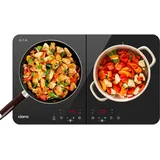 CIARRA CBTIH2 Doppel Induktionskochplatte mit 2 Platten Touch 9 Leistungsstufen 10 Temperaturstufen Mobil Camping Doppelt Induktionskochfeld Induktionsplatte Induktion Kochfeld 3500W