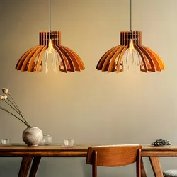 WellHome 2er-Set Deckenlampen 55cm in Walnuss-Design Krone