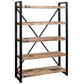 Massivmoebel24 Bücherregal 120 x 40 x 180 cm Beige