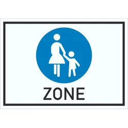 HB-Druck Schild Fußgängerzone Symbol A4 (210x297mm)