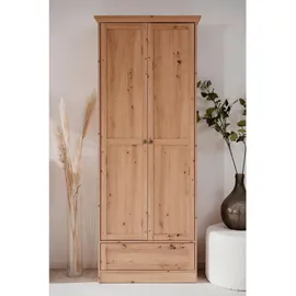 Livetastic Mehrzweckschrank Eiche Artisan, Metall, 5 Fächer, 1 Schubladen, 80x200x39 cm, Waschküche, Mehrzweckschränke
