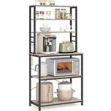 VASAGLE Küchenregal 40 x 80 x 167 cm Greige-Schwarz