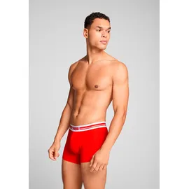 Puma Boxershorts PUMA "PUMA MEN EVERYDAY PLACED LOGO BOXERS 2P", Damen, Gr. XL, rot (rot, schwarz), Jersey, Obermaterial: 95% Baumwolle, 5% Elasthan, unifarben mit Farbeinsatz, normal, Unterhosen, mit Logo Webbund