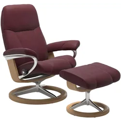 Stressless Consul Signature | in Leder Batick Batick Bordeaux M Eichefarben