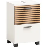 Schildmeyer Waschbeckenunterschrank Katta weiß matt/Akustikpaneel Optik, 40,2 x 60,8 cm
