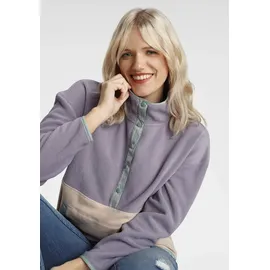 POLARINO Fleecepullover Sweatshirt Colourblocking Beige 44/46