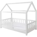 MID.YOU Hausbett Kay 80 x 160 cm Kiefer massiv weiß