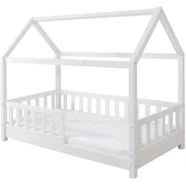 MID.YOU Hausbett Kay 80 x 160 cm Kiefer massiv weiß