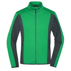 Herren Strukturfleece Jacke JN784, farn-grün/carbon, Größe 3XL - farn-grün/carbon - 3XL