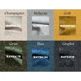 kaiser möbel Modernes L-förmiges Designer-Ecksofa Modena Studio stoff Raven Blau Links