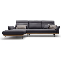 hülsta sofa Ecksofa hs.460, Sockel in Nussbaum, Winkelfüße in Umbragrau, Breite 318 cm schwarz