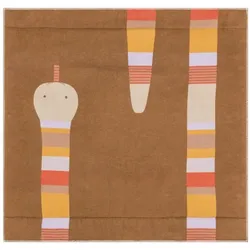 David Fussenegger Krabbeldecke gefüttert Juwel 'Schlange' 120 x 120 cm Braun