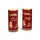 Formano 2er Set LED Deko-Licht Zylinder Farbglas Rot mit Spruch 20 cm mit Timer - Rot-Gold Farbglas auf Holzsockel - Wohnzimmer Dekoration Weihnachten Winterdeko