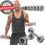 Miweba Sports Chrom Matt Kurzhantel 2er Set Hantel Gewichte Krafttraining Fitnes