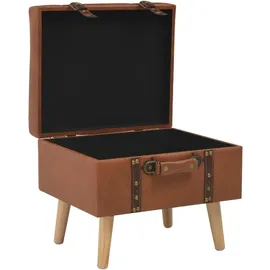 vidaXL Hocker mit Stauraum 40 cm Hellbraun Kunstleder