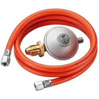 Wiltec Druckminderer 1,5 m Gasschlauch rot/silberfarben