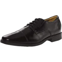 Clarks Herren Tilden Cap Derby Oxford-Schuh, Black Leather, 47 EU