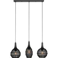 Trio Soraya 3-flg. E27 86 cm schwarz