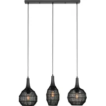 Trio Soraya 3-flg. E27 86 cm schwarz