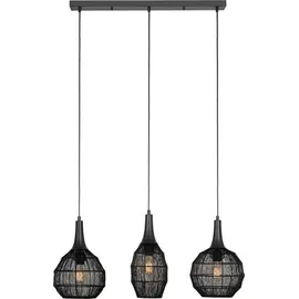 Trio Soraya 3-flg. E27 86 cm schwarz
