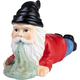 Brubaker Gartenzwerg betrunken - Kotzender Zwerg mit Bierflasche - Gartenfigur Lustig - Dekoration Wetterfest für Garten Campingplatz - Gartendeko für außen - 24 cm