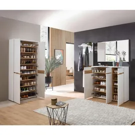 Innostyle Garderobenpaneel Memphis Weiß, Eiche Artisan Holzwerkstoff, 50x170x30 cm Aufhängemöglichkeit, Hutablage, Kleiderstange Garderobe, Garderobenpaneele, Garderobenpaneele