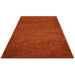 Hochflor-Teppich »Shaggy Soft«, rechteckig, 30 mm Höhe, gewebt, Uni Farben, besonders weich und kuschelig, 66422751-0 kupfer 30 mm