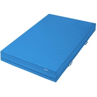 Alpidex Weichbodenmatte Matte Turnmatte Fallschutz 200 x 100 x 25 cm mit Anti-Rutschboden und Tragegriffen, Farbe:hellblau