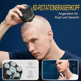 cfen Glatzen Rasierer Herren Elektrisch 6D 2 Modi Dunkelblau