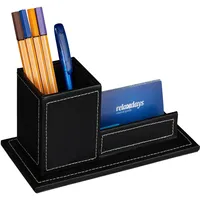 Relaxdays Stiftebecher Kunststoff 10,5 x 20 x 10 cm Schwarz