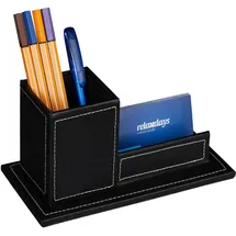 Relaxdays Stiftebecher Kunststoff 10,5 x 20 x 10 cm Schwarz