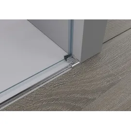 Bernstein Nischendusche mit Schiebetür Soft-Close Chrom 8mm Nano Echtglas 160cm